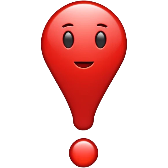 exclamation mark full red no face emoji