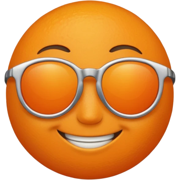 Orange with smile face with sun glasses emoji