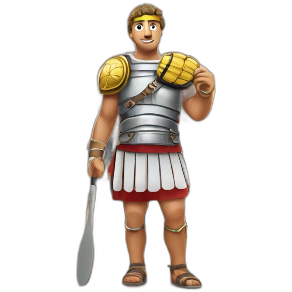 Roman gladiator with tennis racket at colosseum emoji