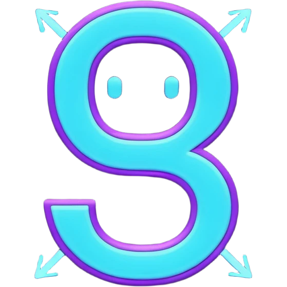 futuristic minimalistic emoji icon, letters "G" formed by three glowing digital lines representing Storm, Atom and NoizeGames, neon purple (#8B5CF6) and cyan (#00E0FF) on dark background, modern tech style, 1:1 aspect ratio emoji