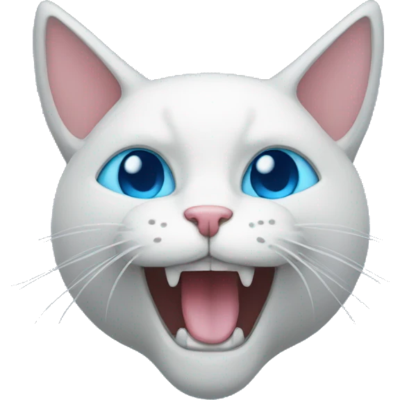 A cat with horns on its head is blue emoji