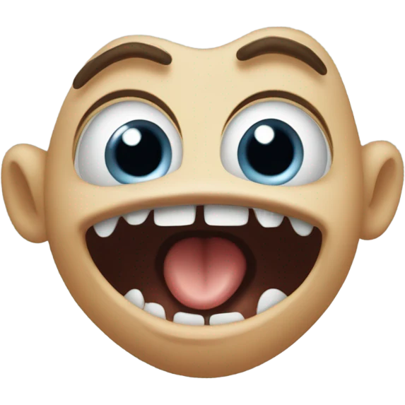 Ice age baby going crazy with eyes and mouth questionably extended emoji