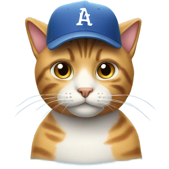 cat wearing baseballcap emoji