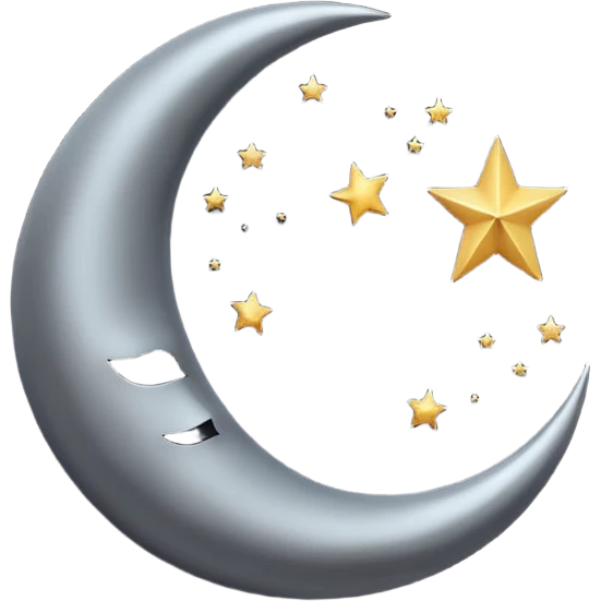 
iOS style emoji, minimal crescent, dark fantasy moon, flat emoji