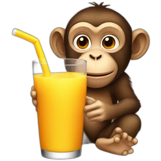 monkey drinks juice emoji