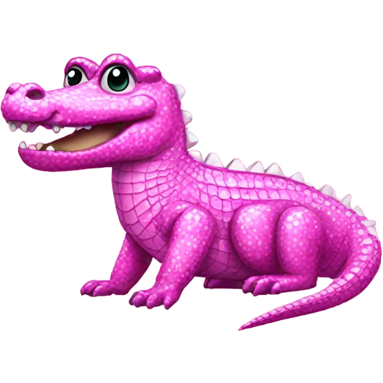Pink sparkly alligator  emoji