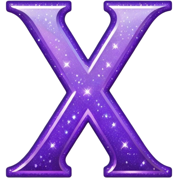 glitter purple letter X emoji