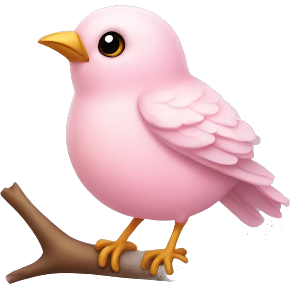 Cute light pink bird emoji