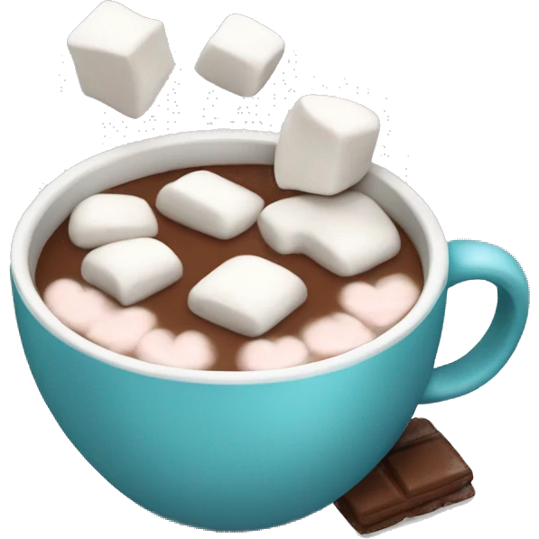 A cup of hot cocoa with marshmallows emoji