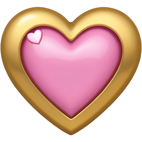gold heart with one mini pink heart inside of it  emoji