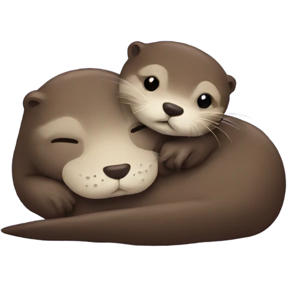 Otter cuddling with another otter emoji