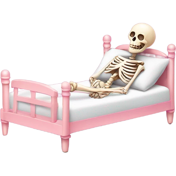 pink skeleton in bed  emoji