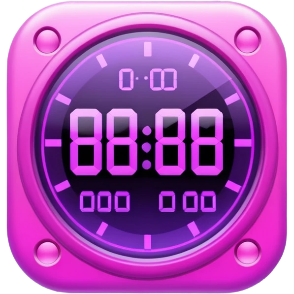 holographic purple and pink timer  emoji