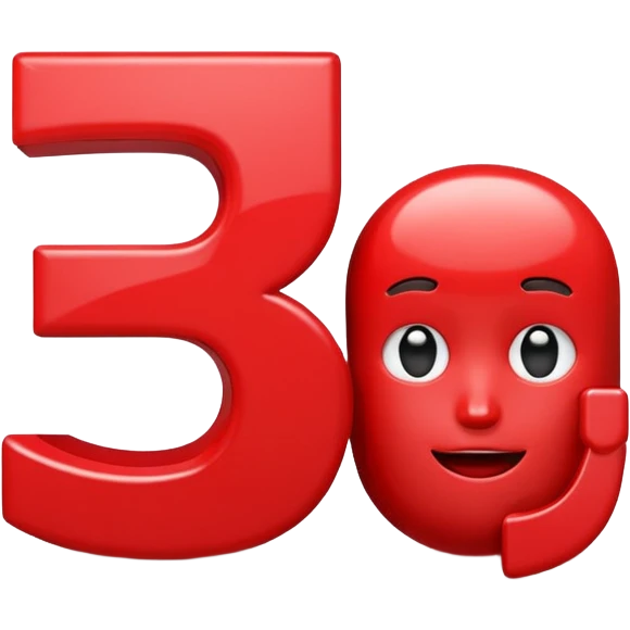 A 3D cartoon plus and percentage sign in red, glossy finish, Memoji-style realism. emoji