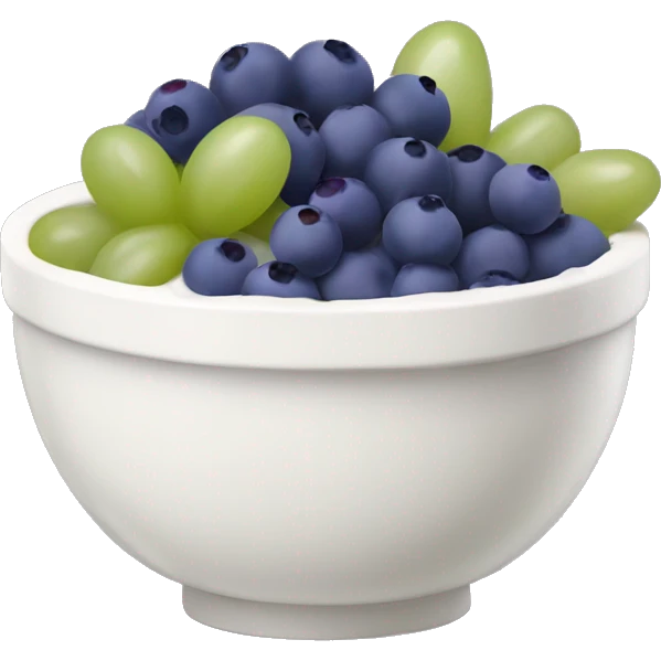 yoghurt bowl with grapes and blueberries emoji