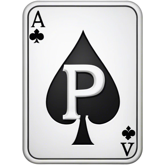 Ace of spades with the letter P in the middle emoji
