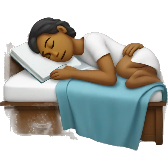 Sleeping with book as pillow  emoji