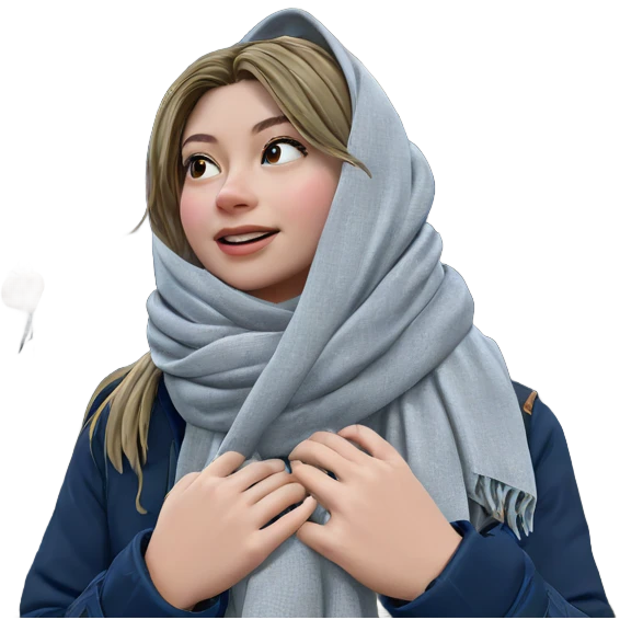 girl in nature with scarf emoji