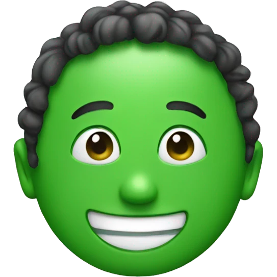 Green emoji smiling emoji