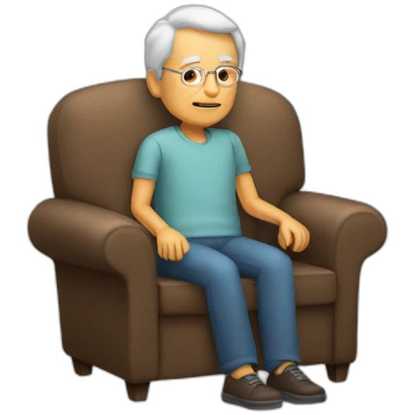 old person sitting on a couch emoji