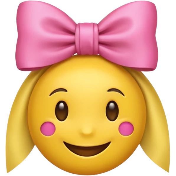 Happy emoji with a pinnk bow emoji