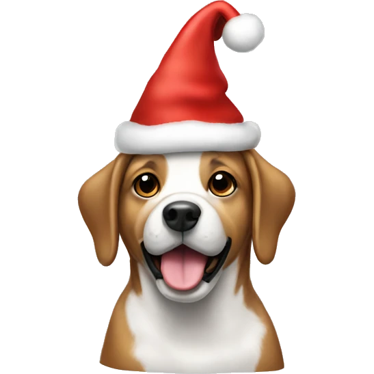 Dog with a Christmas hat  emoji