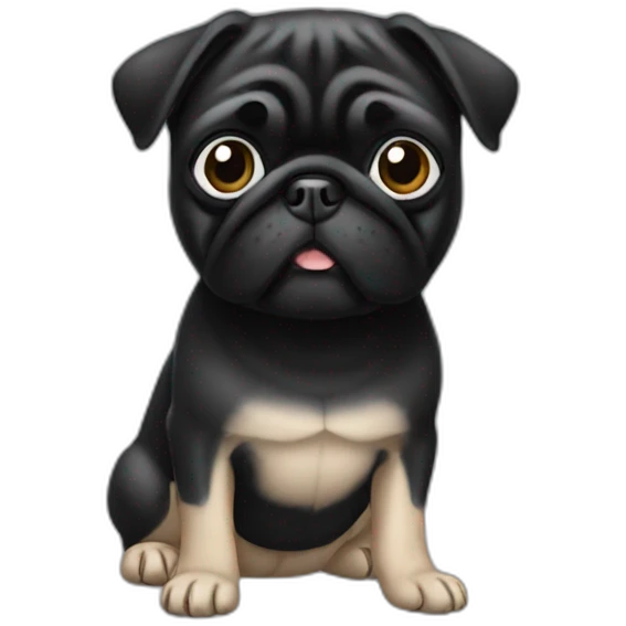 pug wearing a black t-shirt emoji
