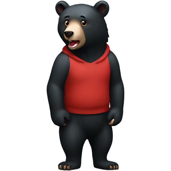 Black bear with red tint full body emoji