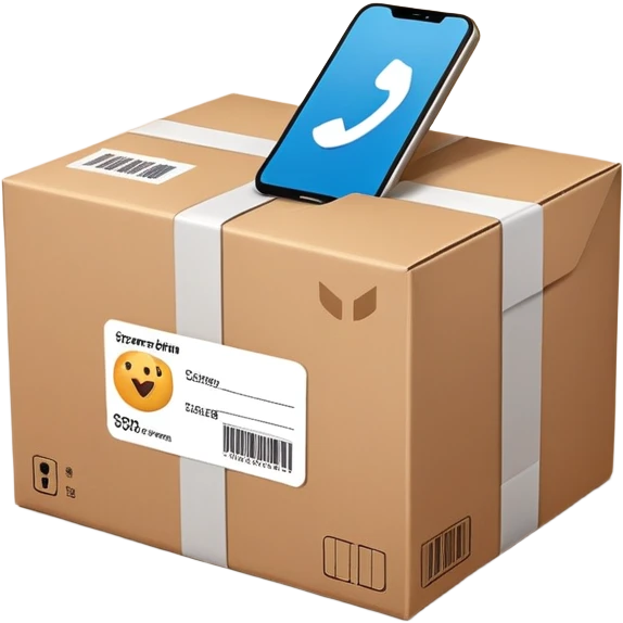 phone number and parcel delivery and online store emoji