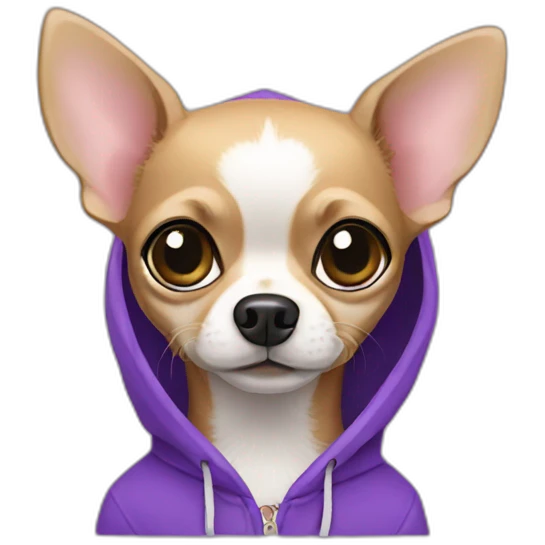 chihuahua in purple hoodie emoji