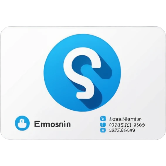 business card with a logo symbol emoji