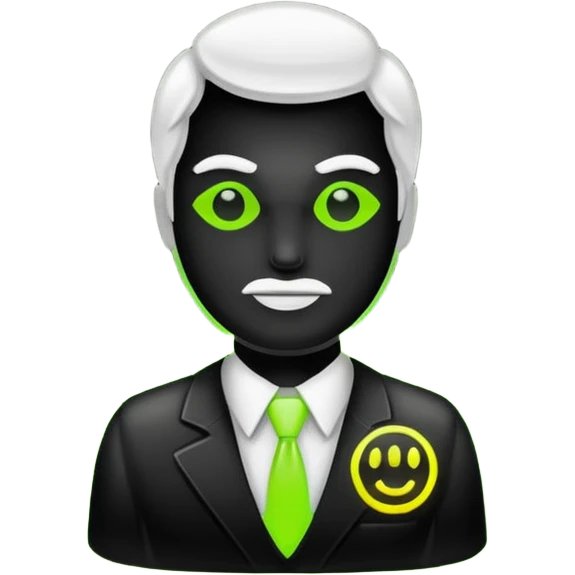Administrator black white glowing logo icon transparent background emoji