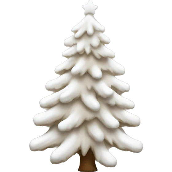 Beige Christmas tree, snow surrounding  emoji