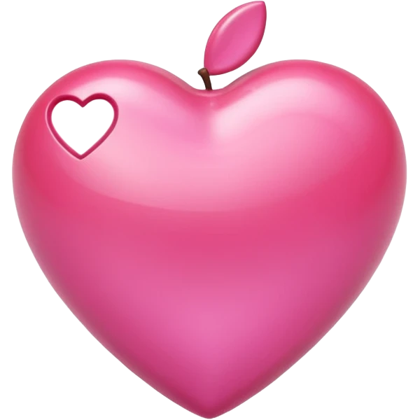Apple-style 3D emoji of a shiny pink  heart, smooth and glossy surface, simple and elegant design, no background. emoji
