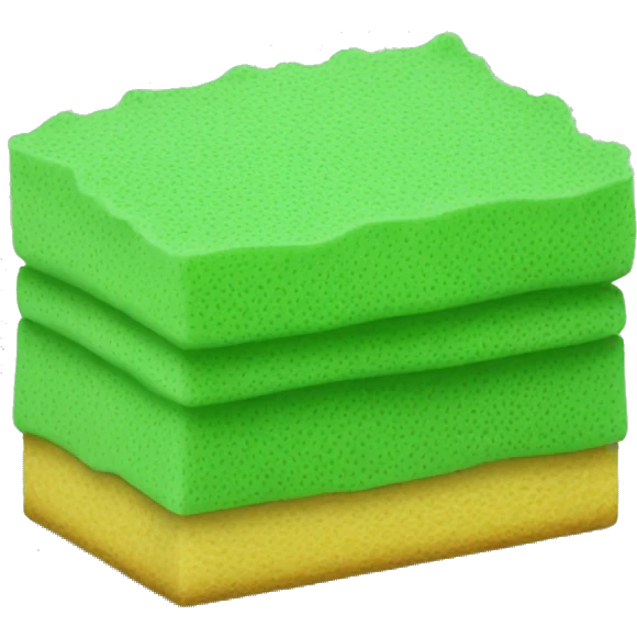 green flat square dish sponge emoji