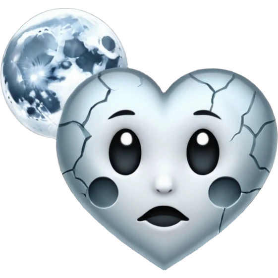emo heart with full moon and dark water emoji