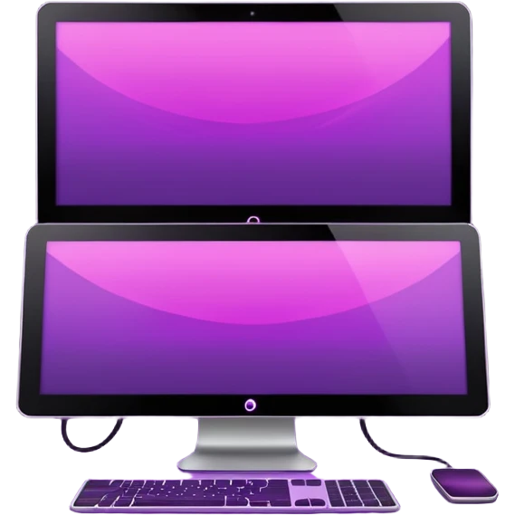2 dark purple wide screen monitors emoji
