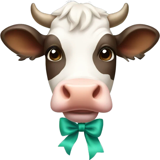Cow with a bow emoji