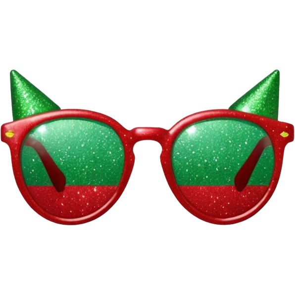 glitter red and green glasses emoji