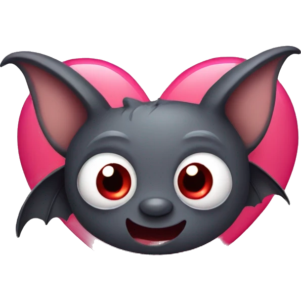 Bat with heart eyes emoji