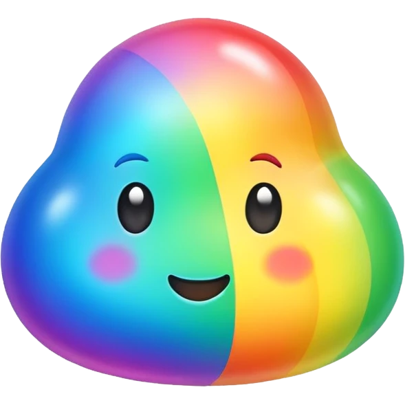 Cute glowing rainbow blob thing emoji