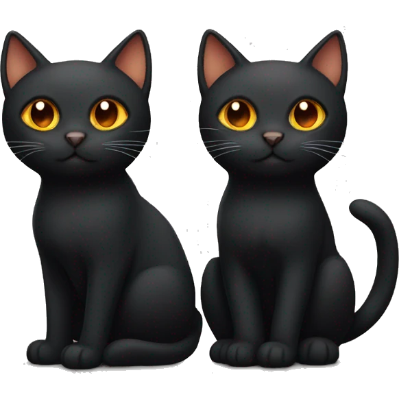 Black cat and orange cat emoji