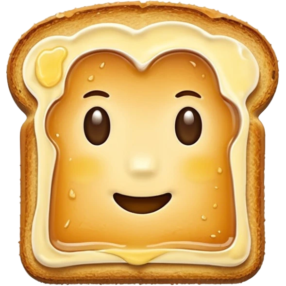 Golden brown single piece of toast with a light yellow melted butter piece emoji