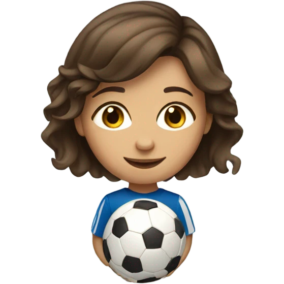 Girl With Brown Hair an Brown eyes Play Soccer emoji