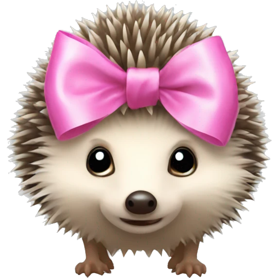 hedgehog with a pink bow emoji