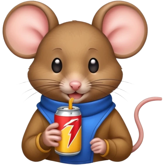 mouse drinking energy drink emoji