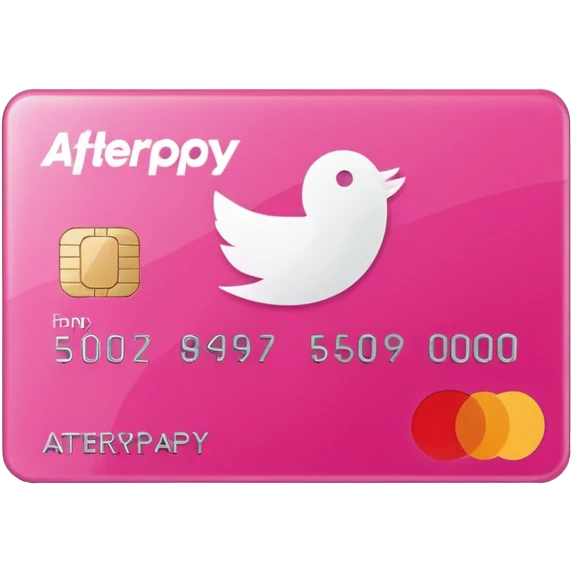 pink afterpay word on a credit card emoji