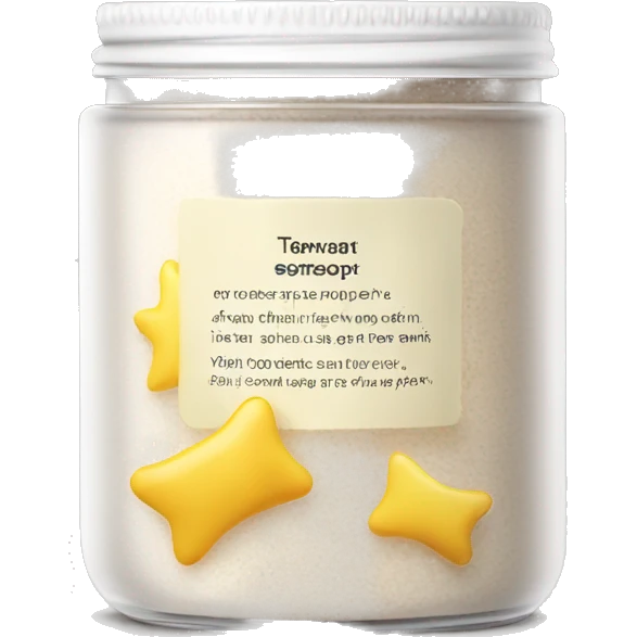 body scrub pot with label emoji