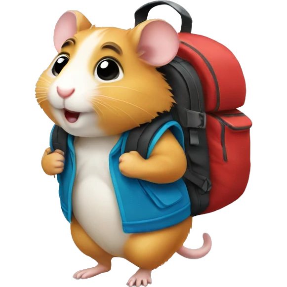 Hamster carrying backpack emoji