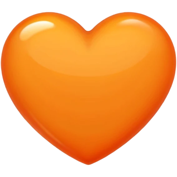 orange heart, simple and glossy emoji